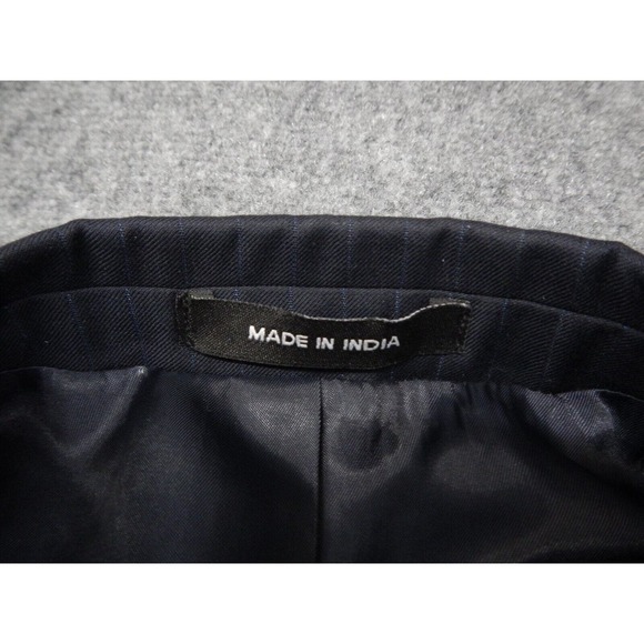 Lauren by Ralph Lauren Blazer‎ Blue Pinstripe Men's Size 46R 100% Wool 2 Button - Picture 3 of 10